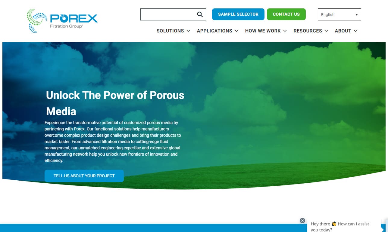 Porex Filtration Group Air Filter